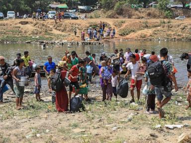 about-1,300-people-from-myanmar-flee-into-thailand-after-clashes-broke-out