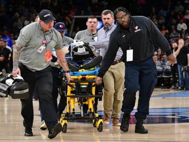 medics-attend-to-fan-who-collapsed-courtside-at-spurs,-grizzlies-game