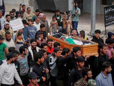 mourners-attend-funeral-of-man-killed-in-israeli-airstrikes-on-syrian-city-of-daraa