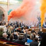 protesters-block-traffic-in-hungary-in-opposition-to-law-banning-lgbtq+-pride-events