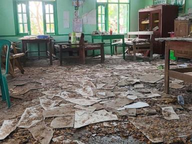 an-airstrike-in-central-myanmar-kills-up-to-22-people-at-a-bombed-school,-reports-say