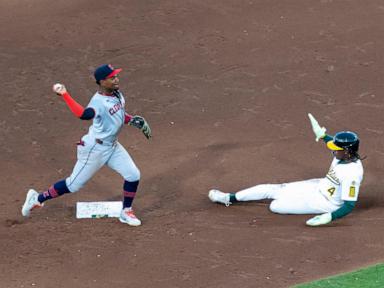 springs-leads-athletics-to-5-1-win-over-guardians