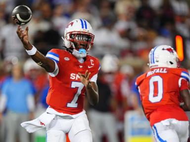 no.-16-smu-returns-two-interceptions-for-tds-in-season-opening-42-13-win-over-east-texas-a&m