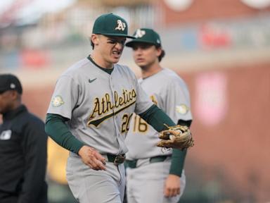 athletics’-zack-gelof-loses-hit-streak-at-24-games-after-getting-spiked-on-his-right-hand